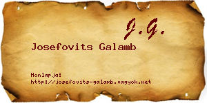 Josefovits Galamb névjegykártya